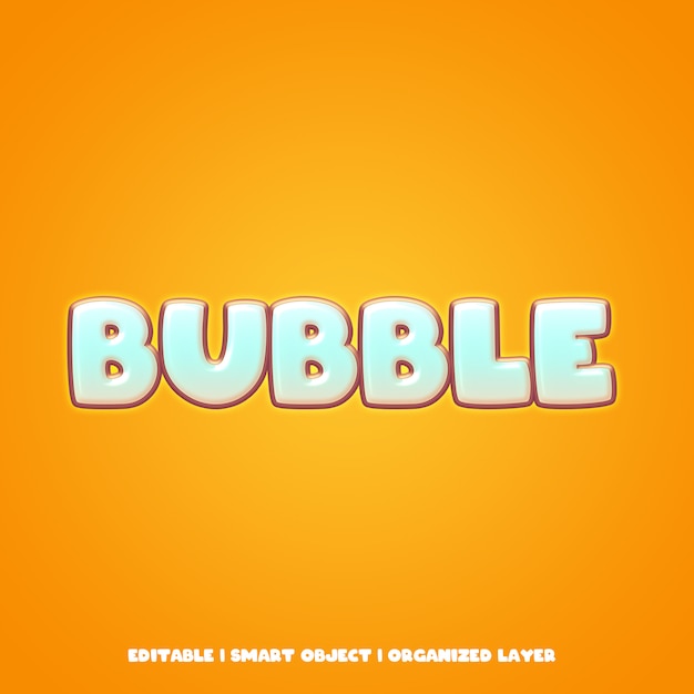 Bubble 3d text style