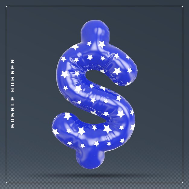 PSD bubble blue dollar symbol