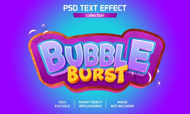 Bubble burst spel tekst effect