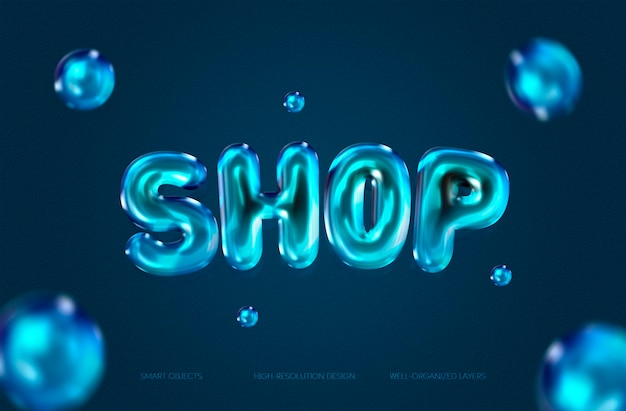 PSD bubble burst text effect