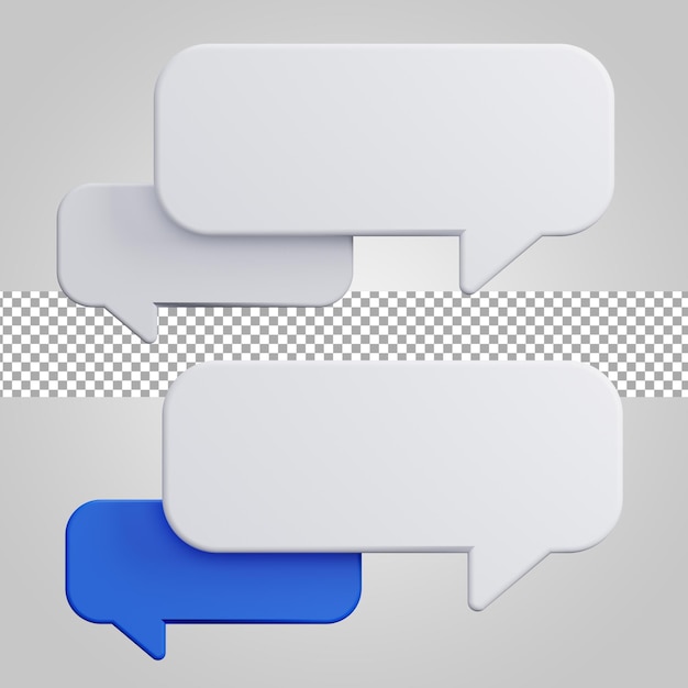 PSD bubble chat discussie op transparante achtergrond 3d render