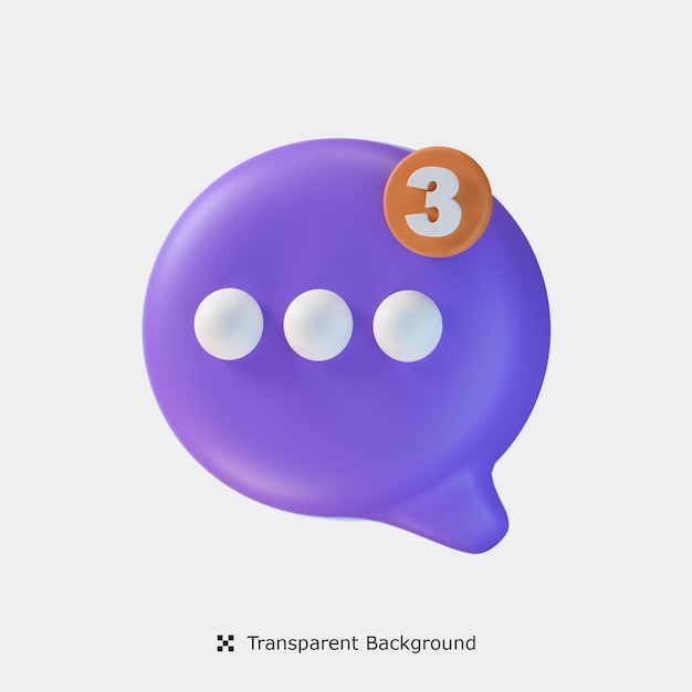 Bubble Chat Notification 3d icon illustration