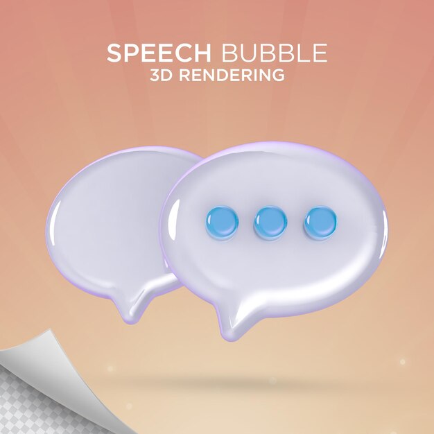 PSD bubble chat symbol icon isolated 3d rendered illustration premium psd