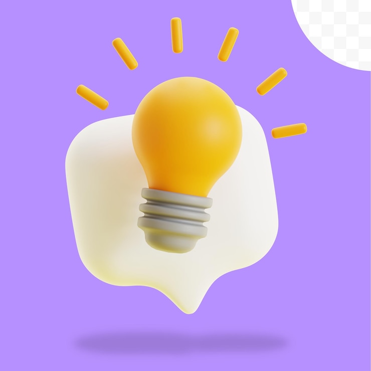 PSD bubble chat z żarówką 3d ilustracja