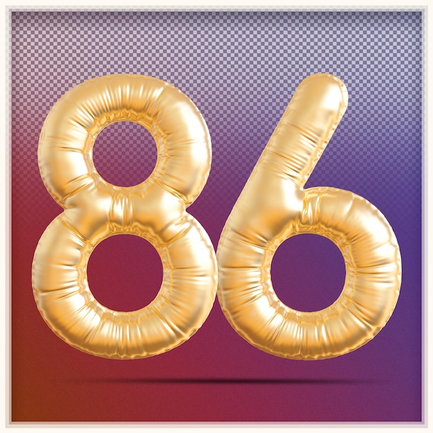 PSD bubble gold number 86