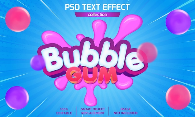 Текстовый эффект bubble gum splash