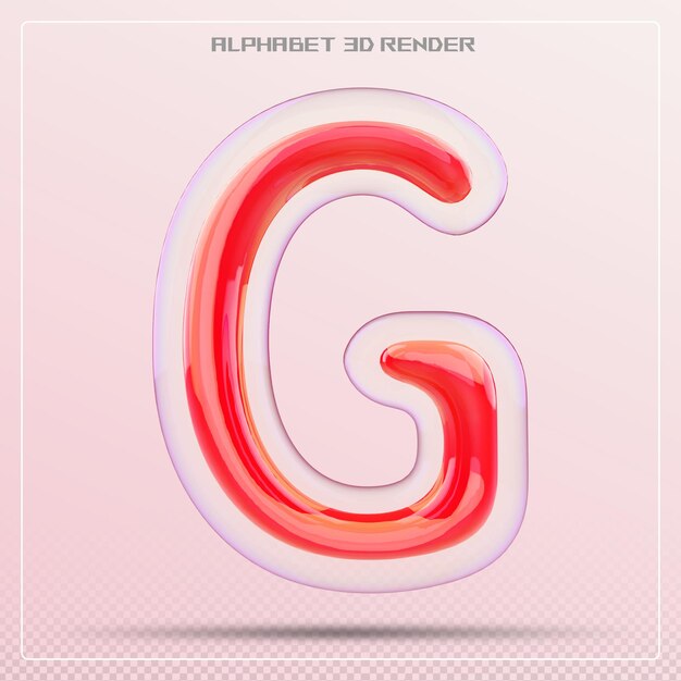 Bubble letter g font rad alphabet 3d render