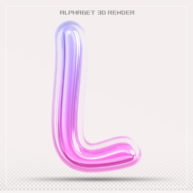 Bubble Letter L Font Gradient Alphabet 3d Render