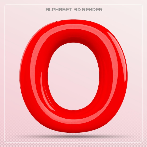 Bubble letter O font rad Alphabet 3d render