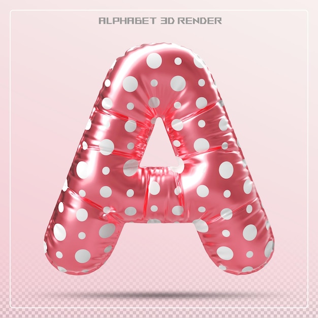 Bubble roze letter A lettertype Alphabet 3d render