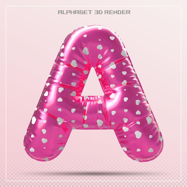 Bubble roze letter Een lettertype Alfabet liefde roze
