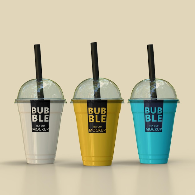 PSD bubble tea cup photoshop mockup