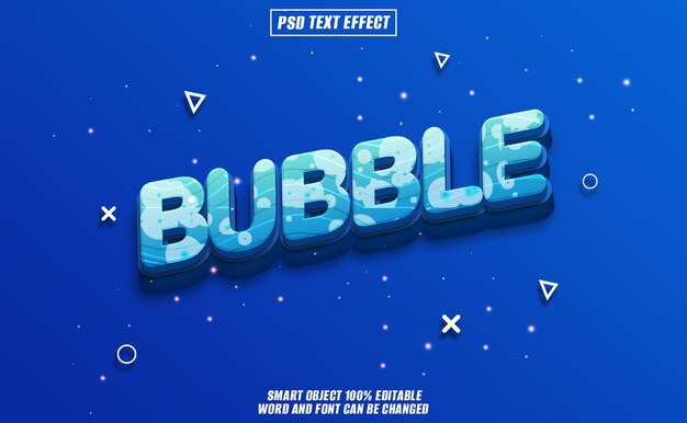 bubble text effect font editable typography 3d text