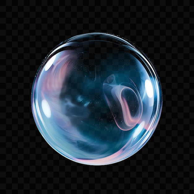 PSD a bubble with a blue and pink color on it