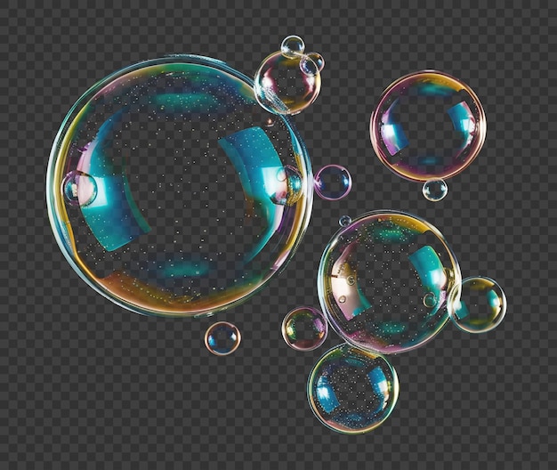 PSD bubbles isolated on transparent background