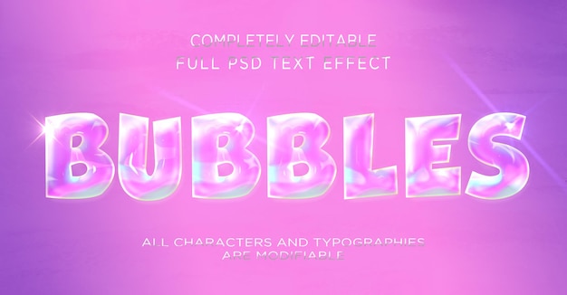 bubbles text effect