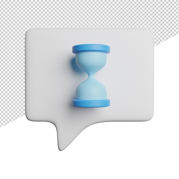 Buble Chat Timer vooraanzicht 3D-rendering illustratie op transparante achtergrond