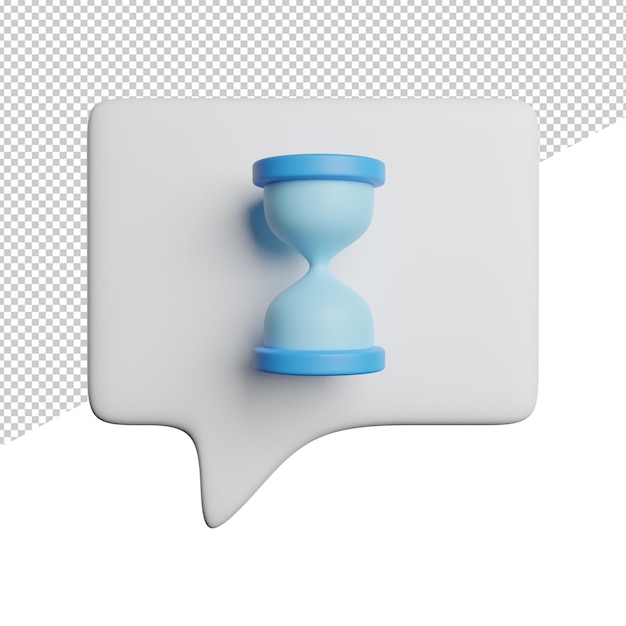 Buble chat timer vooraanzicht 3d-rendering illustratie op transparante achtergrond