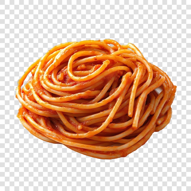 Bucatini allAmatriciana odizolowana na przezroczystym tle