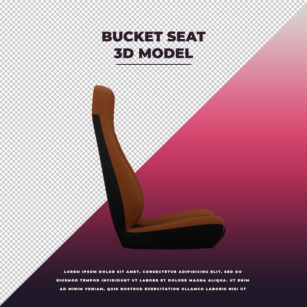 PSD bucket seat 3d isolated