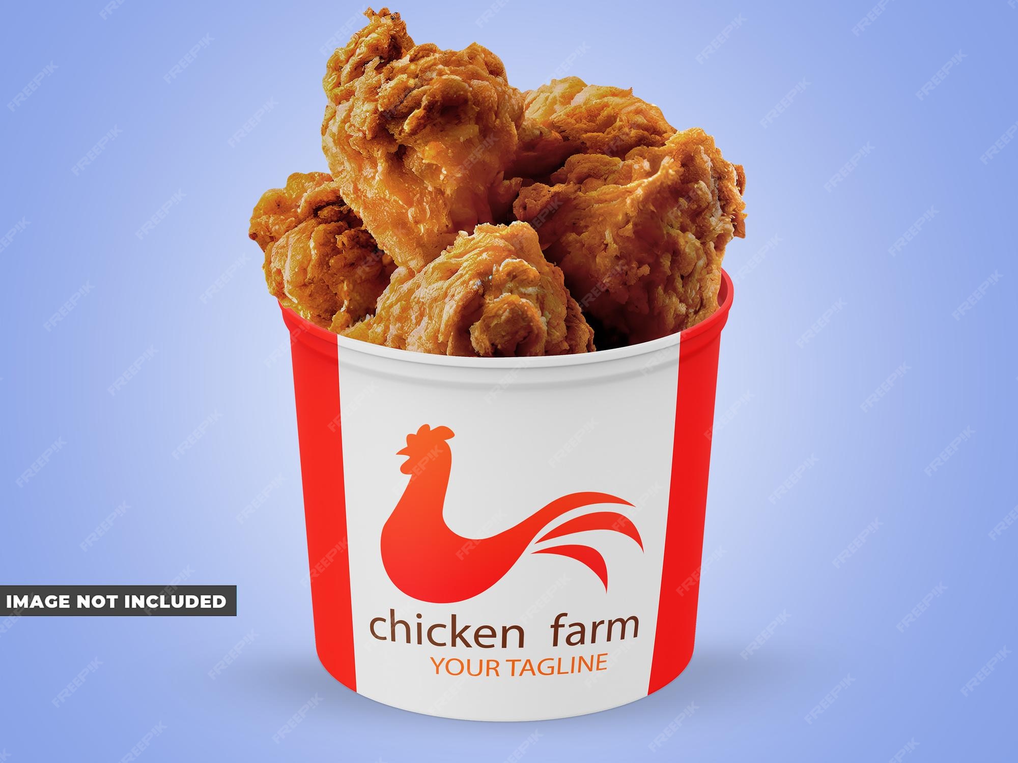 Premium PSD Bucket with chicken tenders mockup