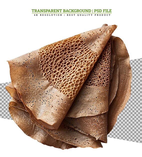 PSD buckwheat crepe on white background