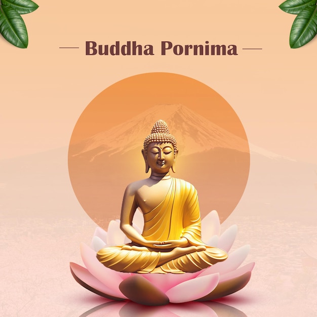 PSD budda pornima social media post design szablon