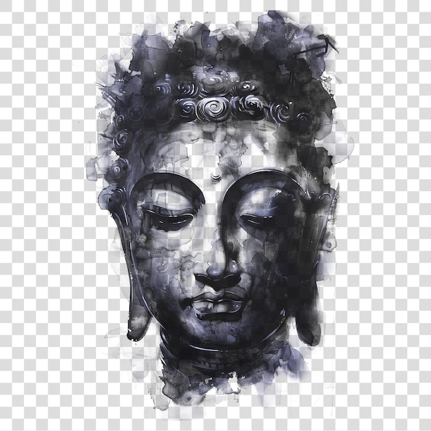 PSD buddha portrait isolated on transparent background png