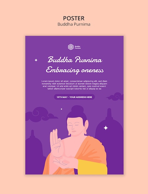 PSD modello della cerimonia di buddha purnima