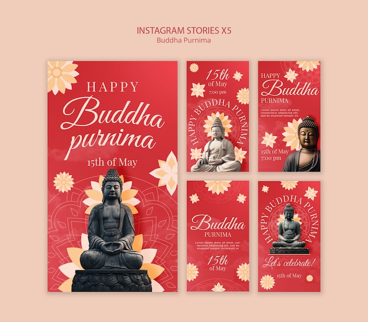 PSD buddha purnima template design