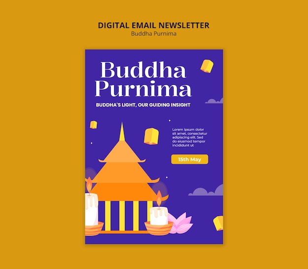 PSD buddha purnima template design