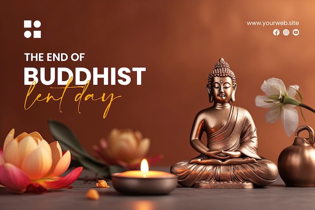 Buddhist lent day greeting design