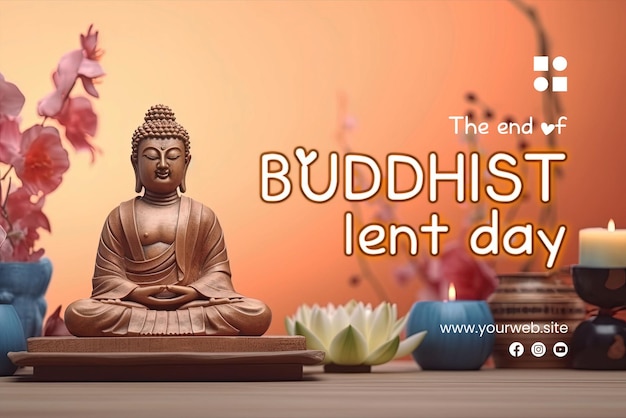 Buddhist lent day greeting design