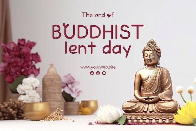 Buddhist lent day greeting design