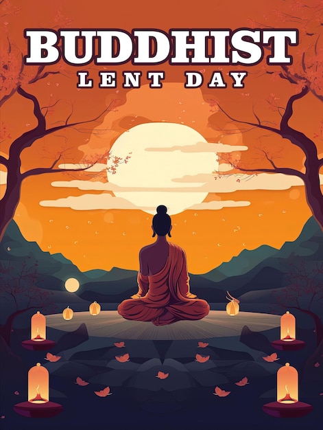 PSD buddyjski plakat z życzeniami wielkiego postu