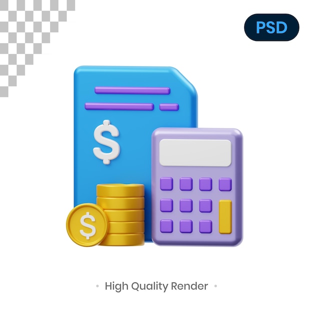 PSD Бюджет 3d icon premium psd