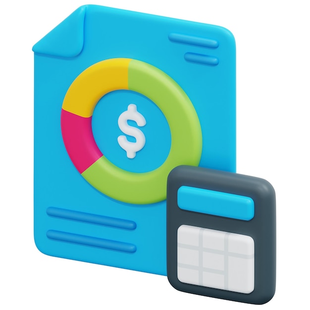 Budget 3d render icon illustration