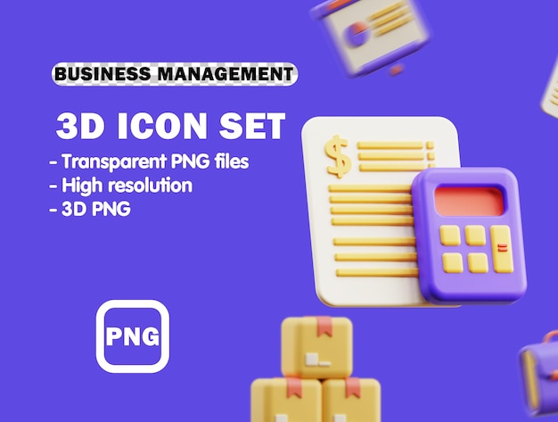 Budgeting 3d business management 3d icon rendering