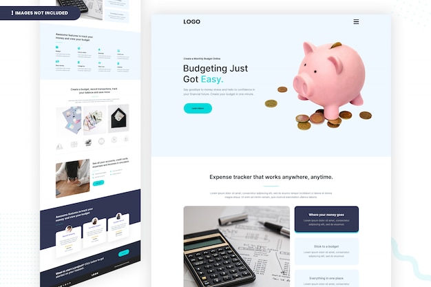 PSD il budget è appena diventato un semplice design della pagina del sito web