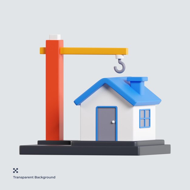 Budowa domu 3d ikona ilustracja