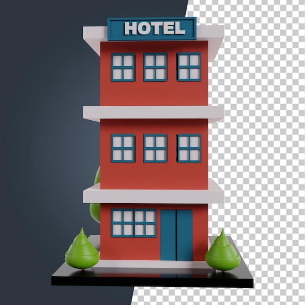 Budynek charakterystyczny 3d render clipart