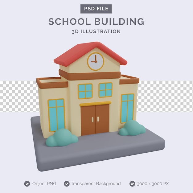 Budynek szkoły ilustracja 3d