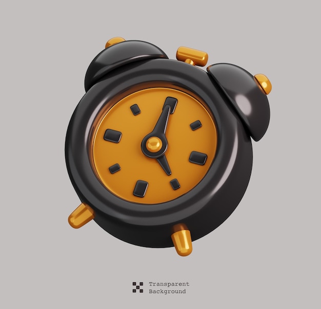 Budzik na białym tle Czarny piątek Koncepcja zakupów 3D render ilustracji