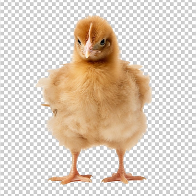 PSD buff orpington chicken chick png on white background