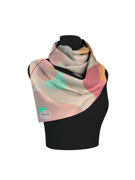 Buff scarf handkerchief mockup