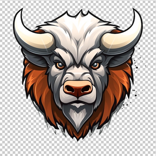 PSD logo della mascotte del bufalo