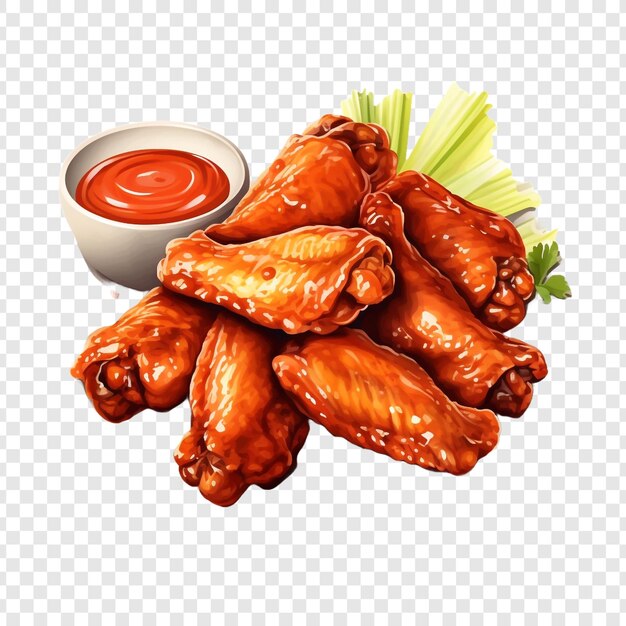 PSD buffalo wings isolated on transparent background