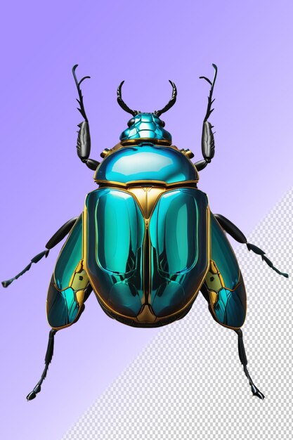 PSD a bug with a blue face and yellow wings