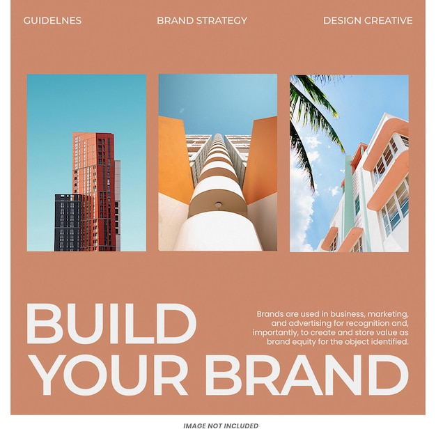 PSD build your brand instagram post template psd design