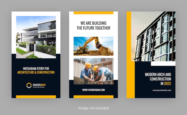 Builder construction and architecture instagram story templates